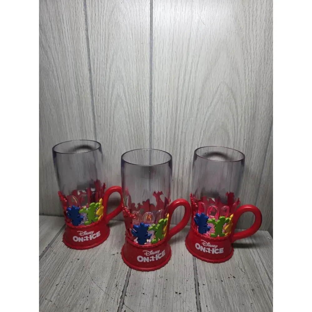 Disney On Ice Souvenir Mickey Mouse & Friends Light Up Plastic Mugs Set 3 Read